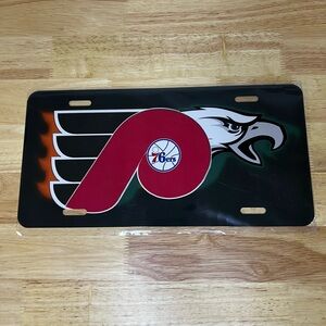 Philadelphia Flyers Eagles 76ers Mashup License Plate – Thin Metal – New